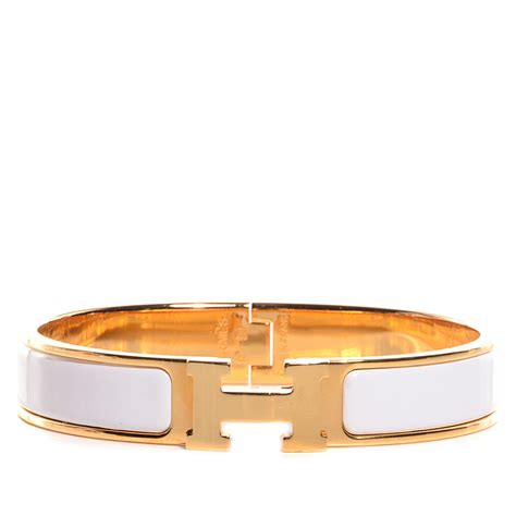 hermes super thin h bracelet|hermes enamel bracelet white.